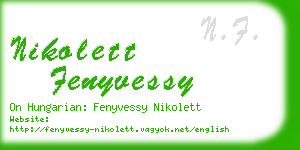 nikolett fenyvessy business card